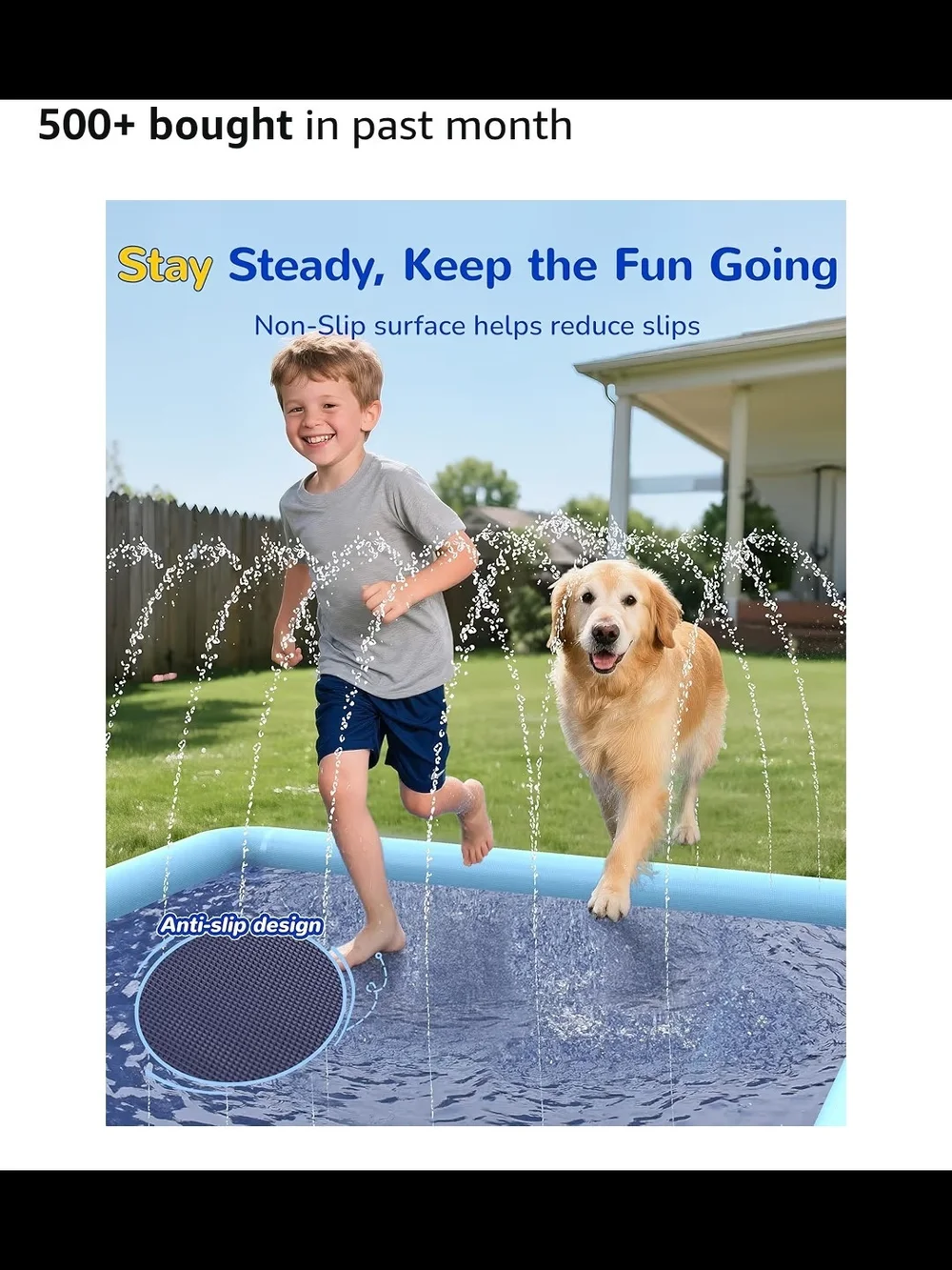 Square Blue Kids Splash Play Pool - Blue